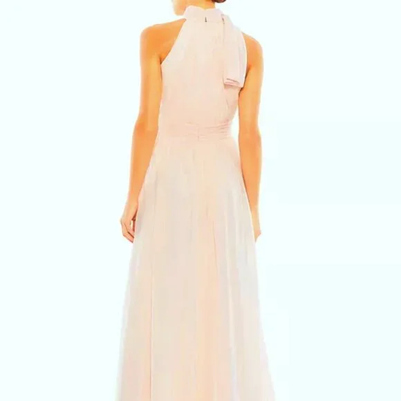 Mac Duggal Blush Sleeveless Chiffon Gown